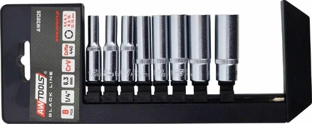 AW-Tools AWTools AWTOOLS LONG SOCKET RINKINYS 1/4" RINKINYS 8vnt / BL kaina