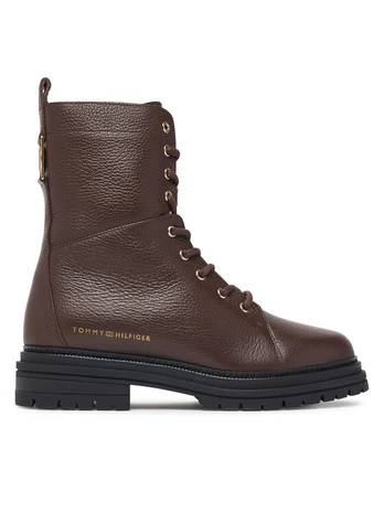 Tommy Hilfiger Auliniai batai Th Emboss Grain Leather Boot FW0FW09553 Ruda