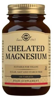 Magnio maisto papildai SOLGAR Chelated Magnesium, 100 Tabletės