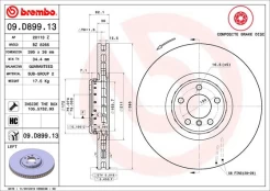 BREMBO 09.D899.13 Brake Disc kaina