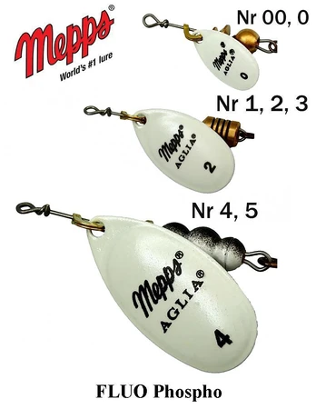 Blizgė Mepps Aglia Fluo Phospho 13 g