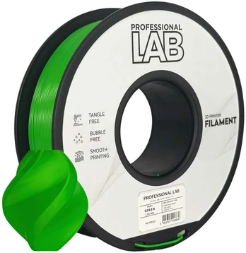 3D Plastikas - Filamentas PLA+ žalias | 1.75 mm, 1kg | Professional LAB