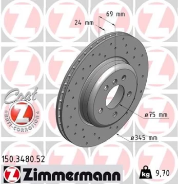 Stabdžių diskas ZIMMERMANN 150.3480.52