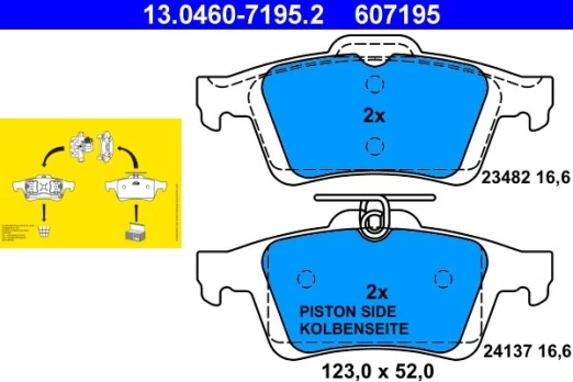 ATE 13.0460-7195.2 Brake pad set
