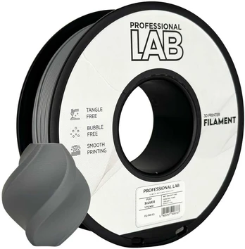 3D Plastikas - Filamentas PLA+ sidabrinis | 1.75 mm, 1kg | Professional LAB