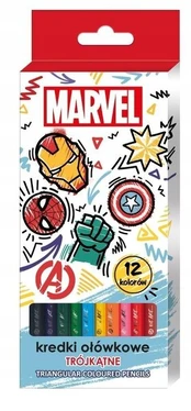 Spalvoti pieštukai Avengers, 12 spalvų, trikampiai
