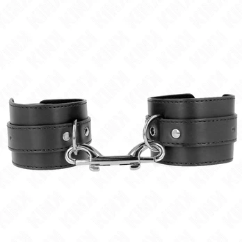 KINK - WRIST RESTRAINTS-SINGLE RIVET ROW AND BIG BUCKLE Juodas ADJUSTABLE 17-28 CM X 5 CM