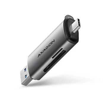 AXAGON CRE-SAC išorinis USB 3.2 Gen1 Type-C+Type-A 2 lizdų SD / Micro SD