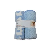 Blanket - 875 - CORAL + PRINT 3D - 2 PACK - size 80x90 - BLUE kaina