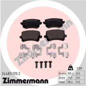 Stabdžių trinkelių rinkinys, diskinis stabdys ZIMMERMANN 24483.170.2 kaina