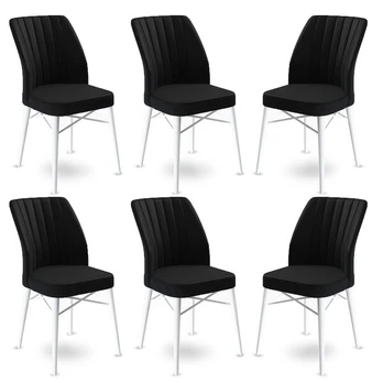 Kėdės rinkinys (6 vienetai) Flex - Black, White