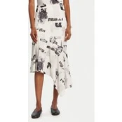 Desigual Midi sijonas Breaking News 25WWFK07 Balta Regular Fit