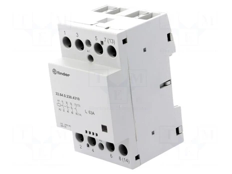 Relay: installation | monostable | NO x4 | Ucoil: 230VAC | 63A | -5÷55°C