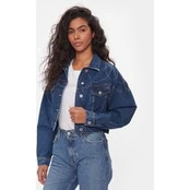 Pepe Jeans Džinsinė striukė Foxley Logo PL402329 Mėlyna Oversize