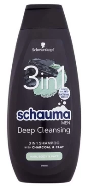Šampūnas Schwarzkopf Men Deep Cleansing 3in1, 400 ml kaina