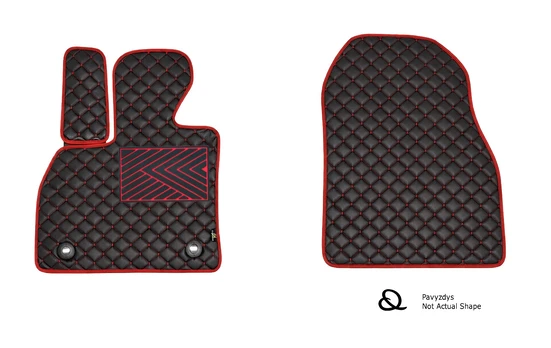 Kilimėliai QuiltyMats OPEL COMBO 2001-2011 (2 vnt.), Black-Red /16-12