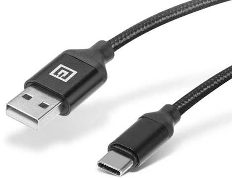 USB kabelis REAL EL USB-A - USB-C 2 m Juodas