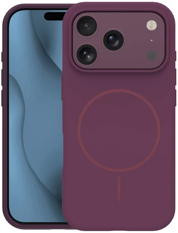 Dėklas Telforceone Silicone Thin Mag case for iPhone 17 Pro 6,3' / iPhone 18 Pro 6,3' dark cherry