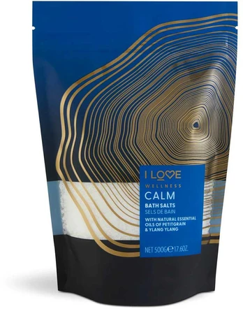 I Love, Wellness Calm, Essential Oils, Bath Salt, 500g