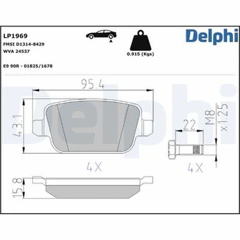 DELPHI LP1969 Brake pad set