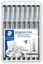 Staedtler STAEDTLER pigment liner juodas 8ST Box