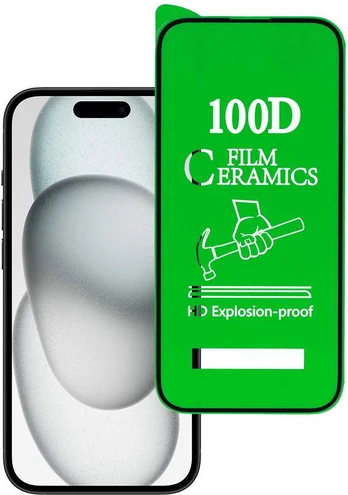 Topt Apsauginis stiklas HARD CERAMIC skirtas Apple iPhone 15 Plus Juodas