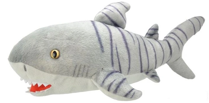 Pliušinis žaislas Wild Planet Tiger Shark, pilkas, 12 cm