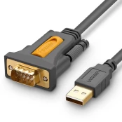 Ugreen adapter cable USB-A - DB9 RS-232 1.5m gray (CR104) kaina