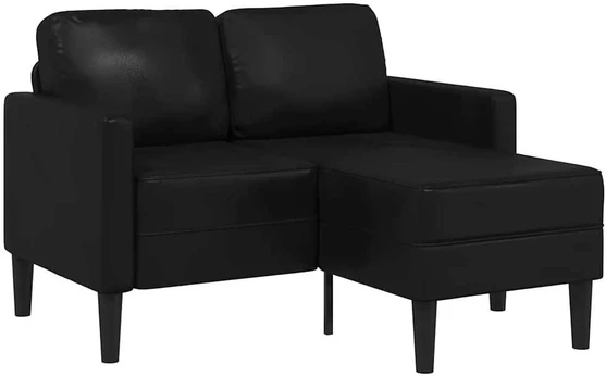 2-vietė L formos sofa : Spalva - Juoda