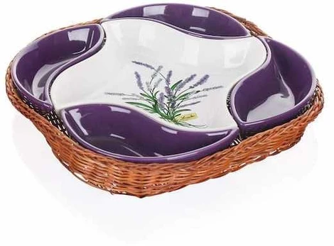 BANQUET Dubenėliai krepšelyje 5vnt 28cm ,Lavender