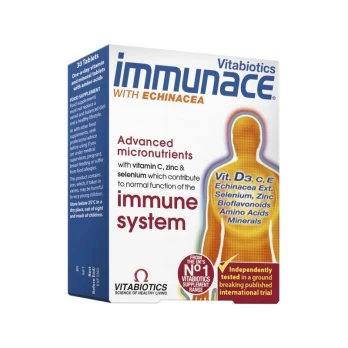 VITABIOTICS su ežiuole IMMUNACE, 30 tab.