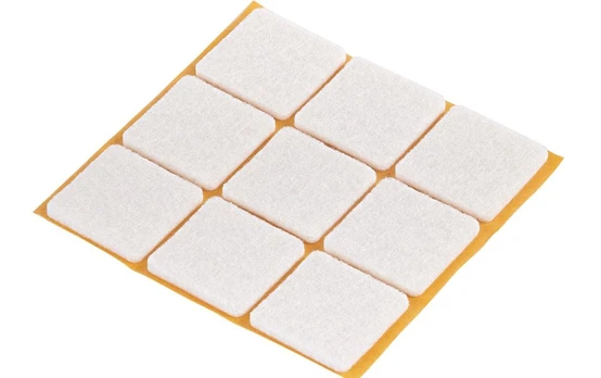 Padukai SUKI, 25x25mm, baltos sp., veltinio, klijuojami, 9 vnt.