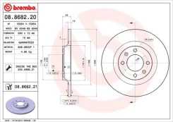 Stabdžių diskas BREMBO 08.8682.21 kaina