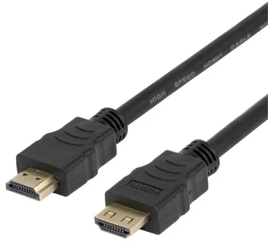 Deltaco High-Speed Flex HDMI cable, 3M, w/lock, 4K UHD, juodas