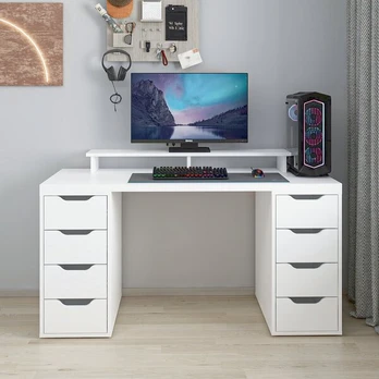 Rašomasis stalas Alen 150 cm, baltas