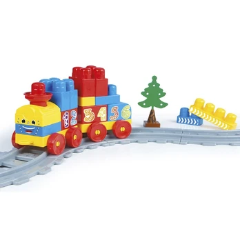 Kaladėlės Wader Train Set Baby Blocks, 36 vnt.
