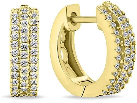 Brilio Silver Sparkling auksinis plated rings with zircons EA688Y