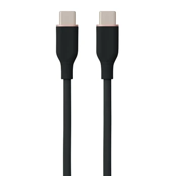 Silikoninis kabelis USB Type-C - Type-C, 60W (juodas, 1m)