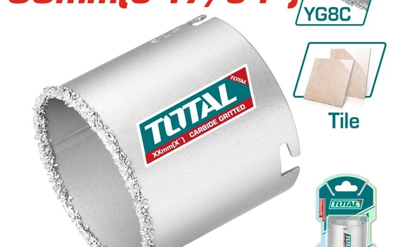 Gręžimo karūnėlė glazūrai TOTAL, YG8C+A3, 83 mm, TAC440831