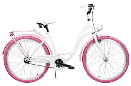 Dviratis AZIMUT City Lux 26" 2023 white-pink kaina