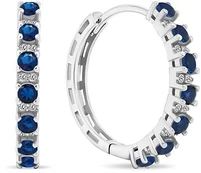 Brilio Silver Sparkling round earrings with zircons EA472WB kaina
