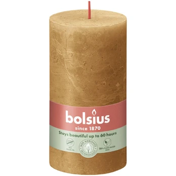 Žvakė, cilindrinė Bolsius Rustic, 60 h, Ruda
