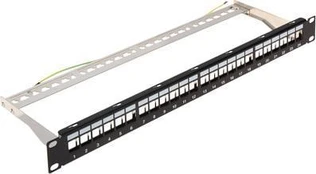 No Name Alphanum Patchpanel 1U 19" 24x lizdas Keystone (PP-24/FX/C)