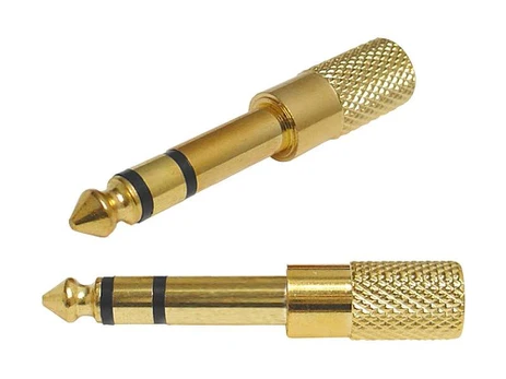Adapter mini Jack - Jack 6.3 Stereo, paauksuotas