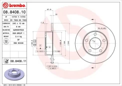 Stabdžių diskas BREMBO 08.8408.11 kaina