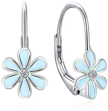 Moiss Sidabrinis dangle earrings Flower E0000555