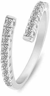 Brilio Silver Matching sidabrinis open ring with zircons RI144W