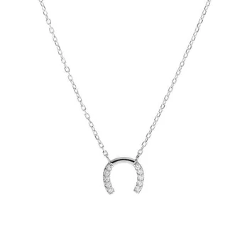 Again Sparkling Sidabrinis Horseshoe Necklace AJNA0021