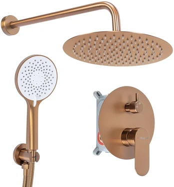 Potinkinis dušo komplektas REA Drop, Brushed Copper, + BOX