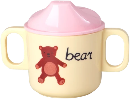 Rice - Melamine 2 Handle Baby Cup with ABCPrint - Rožinė - 250 ml